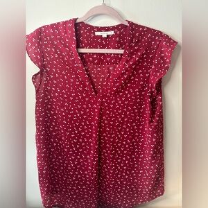 Fun 2 Fun Burgundy and White Patterned Blouse